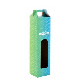 Wine packaging | 1 compartment | Customizable | Cut out for label | With carrying handle