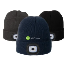 Mütze mit LED | Acryl | 58cm Kopfgröße | USB-Ladegerät