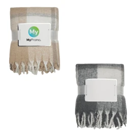 Blanket | rPET | Mohair feel | Hand-rolled fringes | With printable card