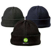 Beanie | Fleece | Mit Krempe | Aufnäher | Viele Farben