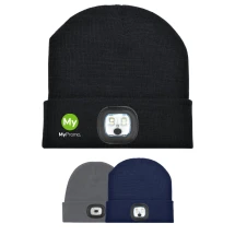 Wintermütze | Acryl | Kopfumfang: 58 cm | Mit LED-Licht | Per USB aufladbar und abnehmbar