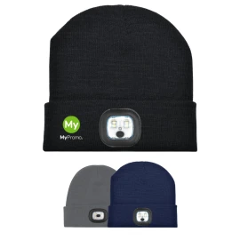 Winter hat | Acrylic | Head size: 58cm | With LED light | Rechargeable via USB and removable