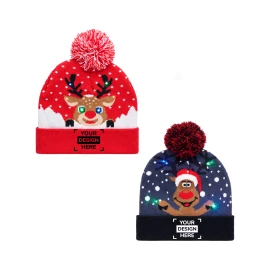 Bonnet de Noël | Acrylique | Tricoté | LED