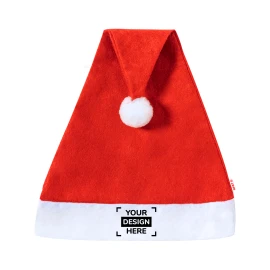 Bonnet de Noël | rPET | 30 x 43 cm | Bande douce | Pompon