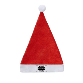 Chapeau de Noël pour enfants | Polyester | 27 x 40,5 cm | Bande frontale | Pompon