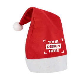 Chapeau de noël | Feutre 0,019 kg | 38x28 cm | Avec pompon