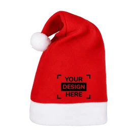 Bonnet de noël | Flanelle 0,028 kg | 38x28 cm | Avec pompon