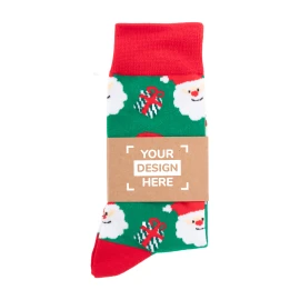 Calcetines de navidad | Algodón & poliéster RPET & spandex 53g | Par | Envoltorio de papel kraft | Tallas 38-42, 43-46