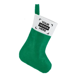 Chaussette de noël | Polyester feutre 23g | Style jute | 40 cm