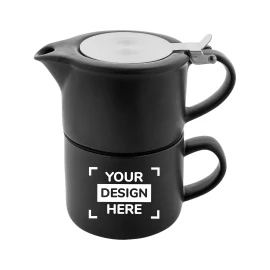 Service à thé | Céramique | Théière 430 ml et tasse assortie 400 ml | Finition mate