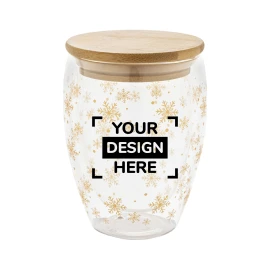Tasse isotherme de noël | Verre | 310 ml | Motif flocon de neige
