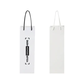 Wijnfleszak | Gerecycled papier | 12x37cm | Plastic handvatten | Gemaakt in de EU