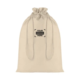 Borsa grande con coulisse | 105g/m2 Cotone | 30x47cm | Cordoncino | Beige
