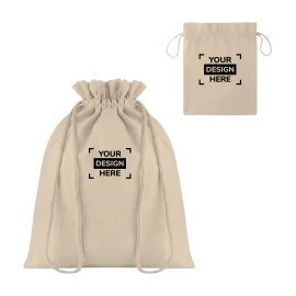 Medium drawstring bag | Organic cotton | 25x32cm | 105 gr/m²