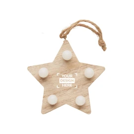 Lumière de Noël | Bois | Forme d'étoile avec boules lumineuses
