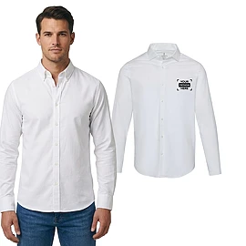 Camicia in popeline da uomo | Cotone BCI con 3% elastan 133 g/m² | Maniche lunghe | Vestibilità regular | Colletto classico