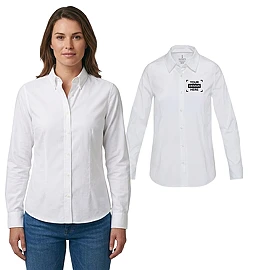 Chemise en popeline pour femme | Coton avec 3% élasthanne 133 g/m² | Manches longues | Coupe regular | Col classique