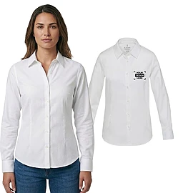 Chemise en sergé pour femme | Coton 185 g/m² | Manches longues | Coupe regular | Col boutonné