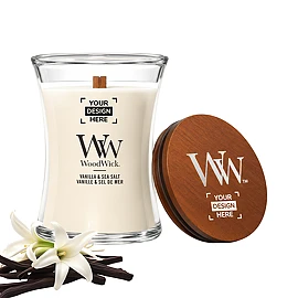 WoodWick | Duftkerze | Glas | Vanille und Meersalz | 60 Stunden Brenndauer
