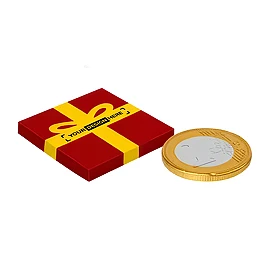 Small box with chocolate coin | Milk chocolate | Personalised packaging