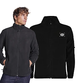 Veste polaire homme | Micropolaire polyester 300 g/m² | Zip intégral | Col montant | Poche zippée sur la manche