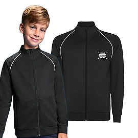 Sweat enfant | Polyester 210 g/m² | Zip intégral | Col montant | Détails réfléchissants