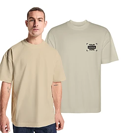 Oversized unisex T-shirt | Katoen 270 g/m² | Korte mouwen | Brede geribde ronde hals