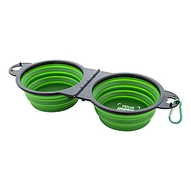 Gamelle pliable pour animaux | TPE | 2 x 450 ml | Mousqueton en aluminium