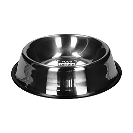 Gamelle pour animaux | Acier inoxydable | 1 L | Ø25,5 cm | Anneau en caoutchouc antidérapant