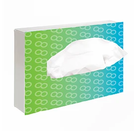 Rechthoekige tissuebox | FSC-papier | 50 3-laags tissues | 17,5 x 11,5 x 3,5 cm | Full-colour bedrukking