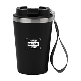 Vaso de viaje | Acero inoxidable 90% reciclado y plástico PP | 440 ml | Doble pared | Asa de transporte