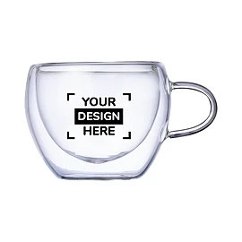 Set de tazas térmicas | Vidrio de borosilicato | 90 ml | Con posavasos de bambú