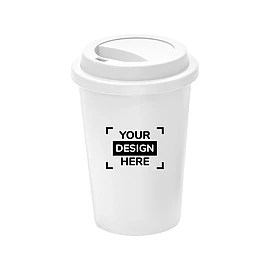 Vaso de viaje reutilizable | Plástico PP | 450 ml | Pared simple | Con tapa