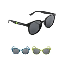 Sonnenbrille mit rundem Rahmen | Weizenstrohfaser | Dunkle Gläser