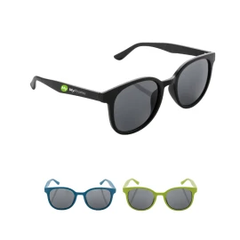 Sonnenbrille mit rundem Rahmen | Weizenstrohfaser | Dunkle Gläser