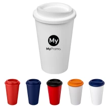 Tasse isolée | Plastique PP | 350 ml | Couvercle à visser