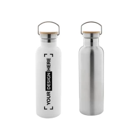 Insulated bottle | Recycled stainless steel | 750 ml | Bamboo carry lid