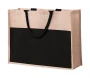 Beach bag | Laminated jute & cotton | 44.5x35x15cm | Front pocket