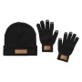 Ensemble bonnet et gants | Acrylique et cuir PU | Taille unique | Quadrichromie