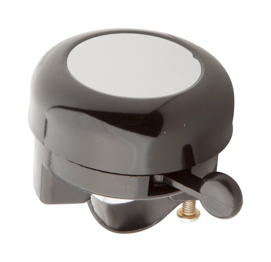 Fietsbel | Aluminium | Met zilveren plaat | Zwart