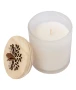 Weihnachtskerze | Wachs & Holz | Vanilleduft | Mit Schneeflocken & Dekoration