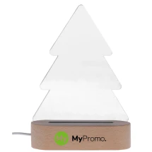 Kerstboomlamp | Acryl en hout | 14,5×20,5×6 cm | LED-licht