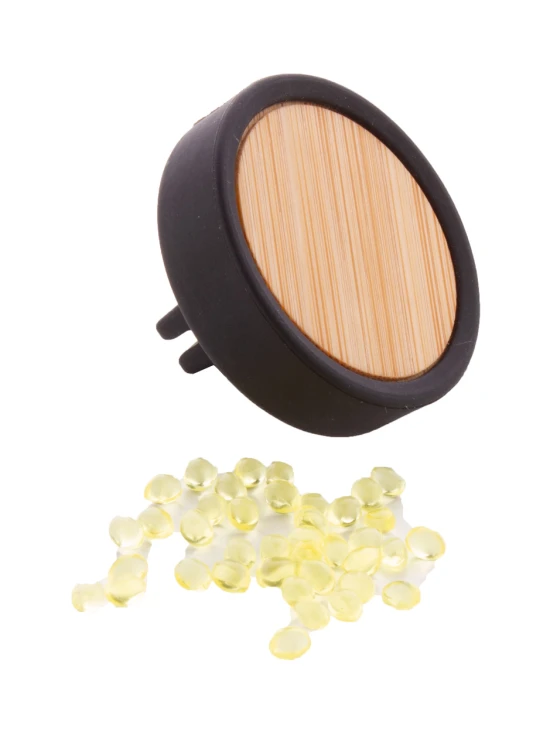Car air freshener | Silicone & bamboo | Lemon fragrance | Black;natural
