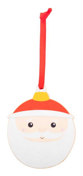 Christmas tree ornament | Birch plywood | Christmas design & red ribbon | White;red