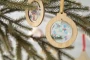 Kerstboom ornament | Bamboo & Acryl | Gouden lint