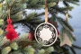 Christmas tree ornament | Wood | Snowflake shape | Golden ribbon