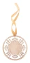Christmas tree ornament | Wood | Snowflake shape | Golden ribbon