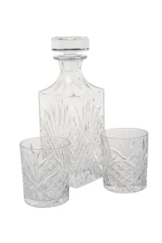 Whisky set | Bamboo & glass | 3,5 kg | 340 × 235 × 122 mm | Decanter 750 ml & 2 glasses 280 ml