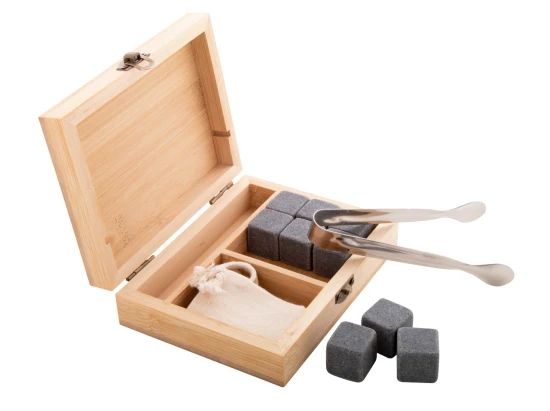 Ice cubes | Steatite | 13 x 10 x 3.6 cm | 9 pcs | Incl. tongs | Natural