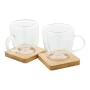 Espressokop set | Glas | 90 ml | Bamboe schotel | Eco